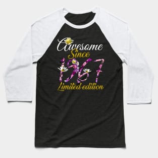 Awesome since 1967 Tee 55 Year Old Floral 55th Birthday Baseball T-Shirt